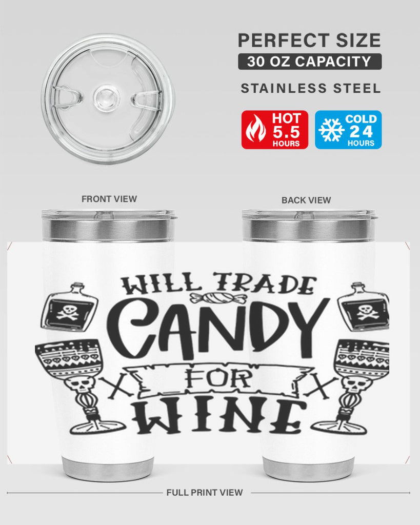 will trade candy for wine 10#- halloween- Tumbler