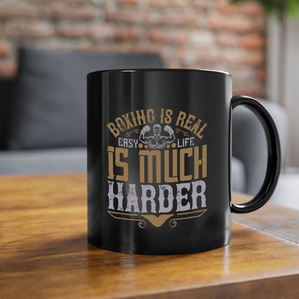 Boxing is real easy Life is much harder 1571#- boxing-Mug / Coffee Cup