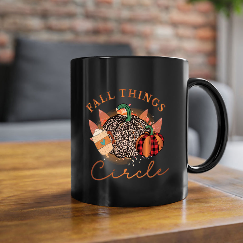 Fall Things Circle 133#- fall-Mug / Coffee Cup