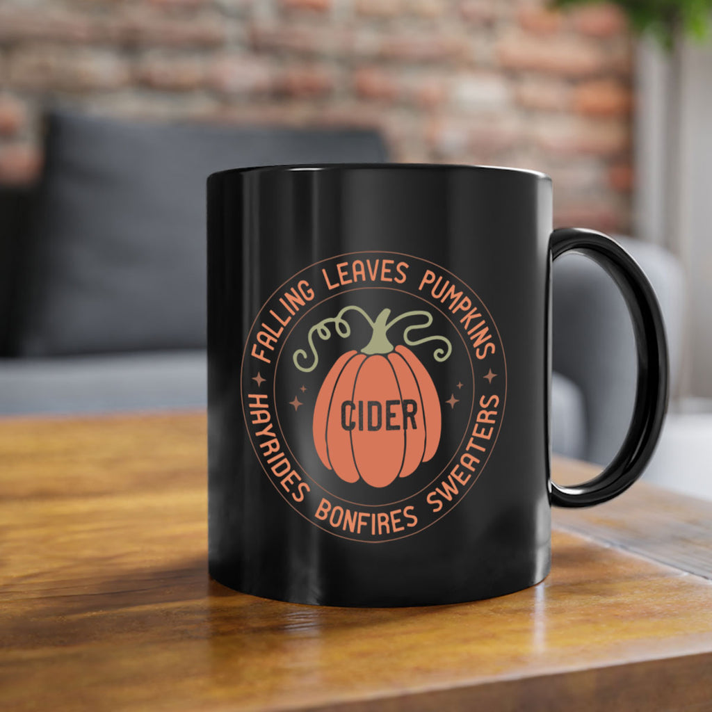 Falling Leaves Pumpkins Cider Hayrides Bonfires Sweaters 168#- fall-Mug / Coffee Cup
