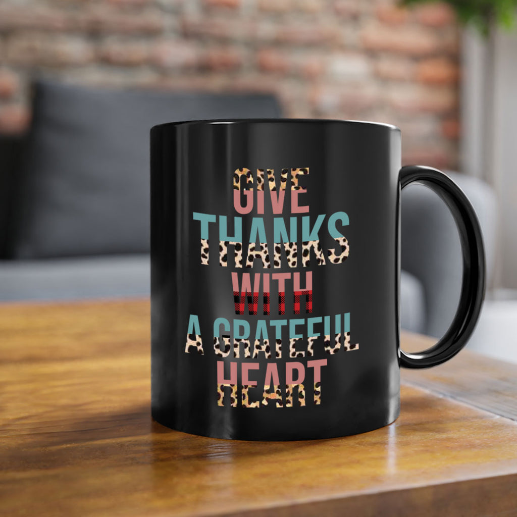 Give thanks with a grateful heart 195#- fall-Mug / Coffee Cup