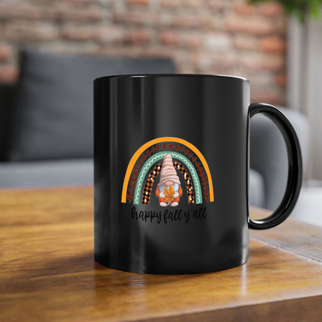 HappyFallYallGnomeRainbow 255#- fall-Mug / Coffee Cup