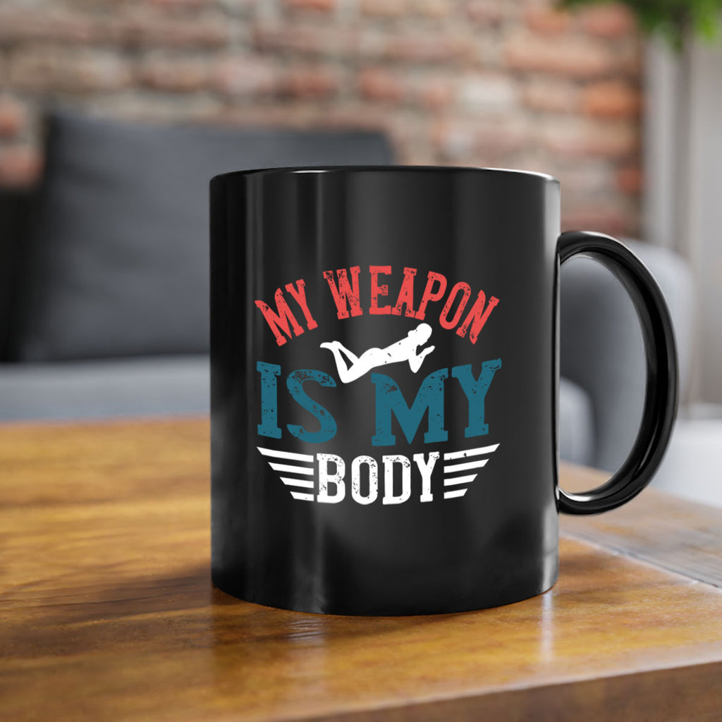 My weapon is my body 626#- swimming-Mug / Coffee Cup