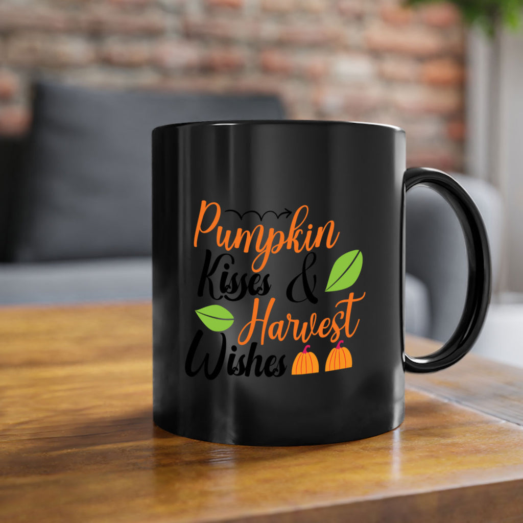 Pumpkin Kisses Harvest Wishes 523#- fall-Mug / Coffee Cup