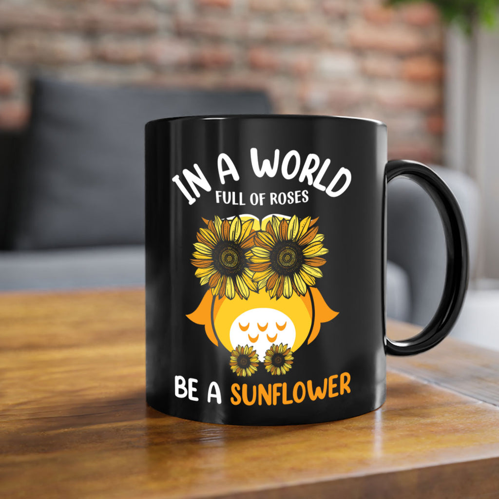Sunflower Owl In A World A TurtleRabbit 18#- owl-Mug / Coffee Cup