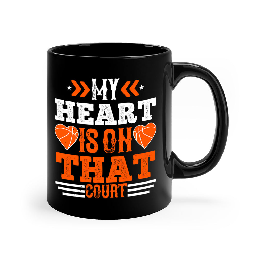 My heart is on that court 1806#- basketball-Mug / Coffee Cup