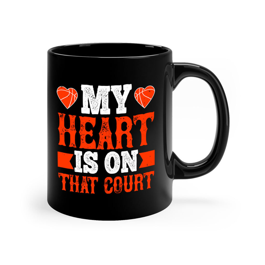 My heart is on that court 1817#- basketball-Mug / Coffee Cup