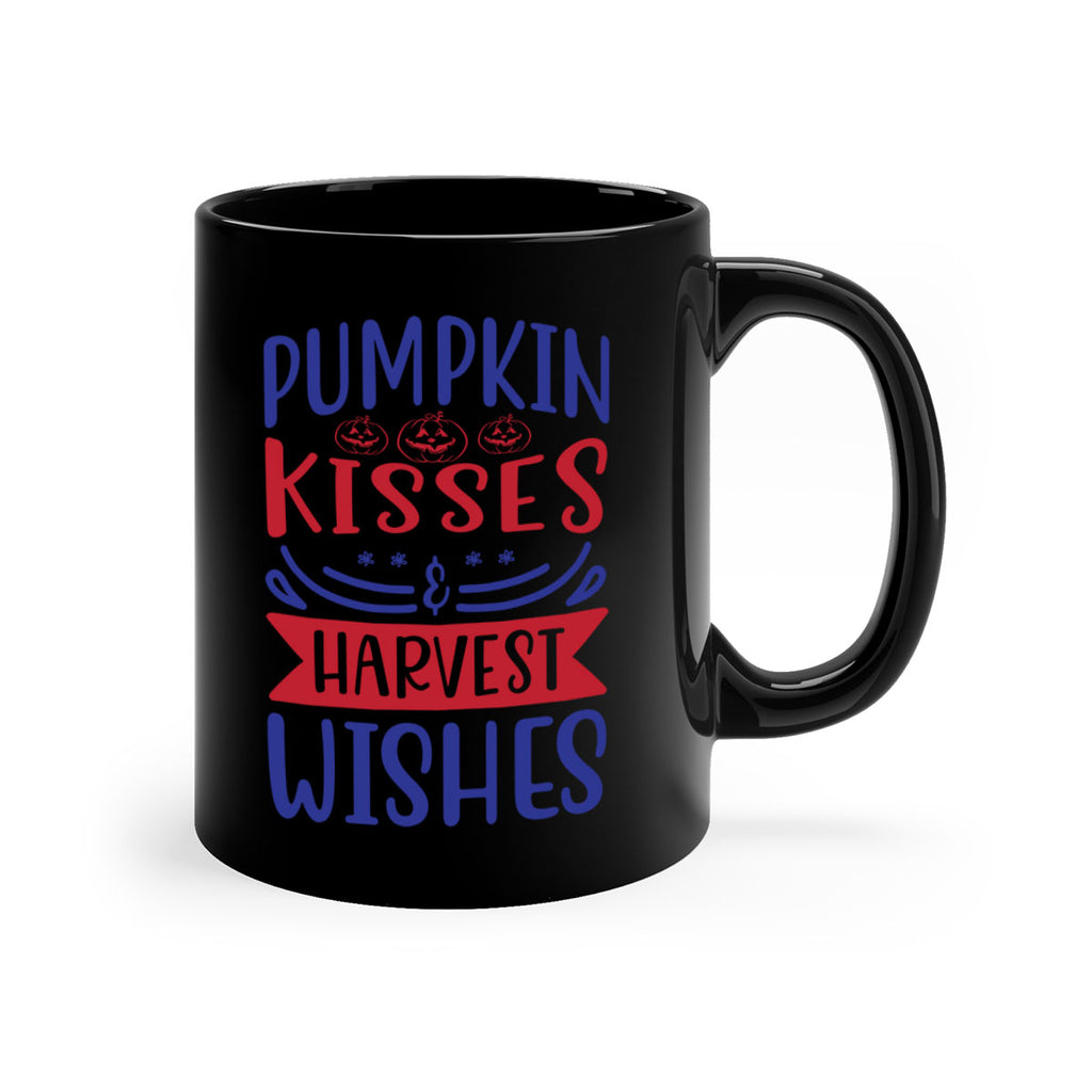 Pumpkin Kisses Harvest Wishes 522#- fall-Mug / Coffee Cup