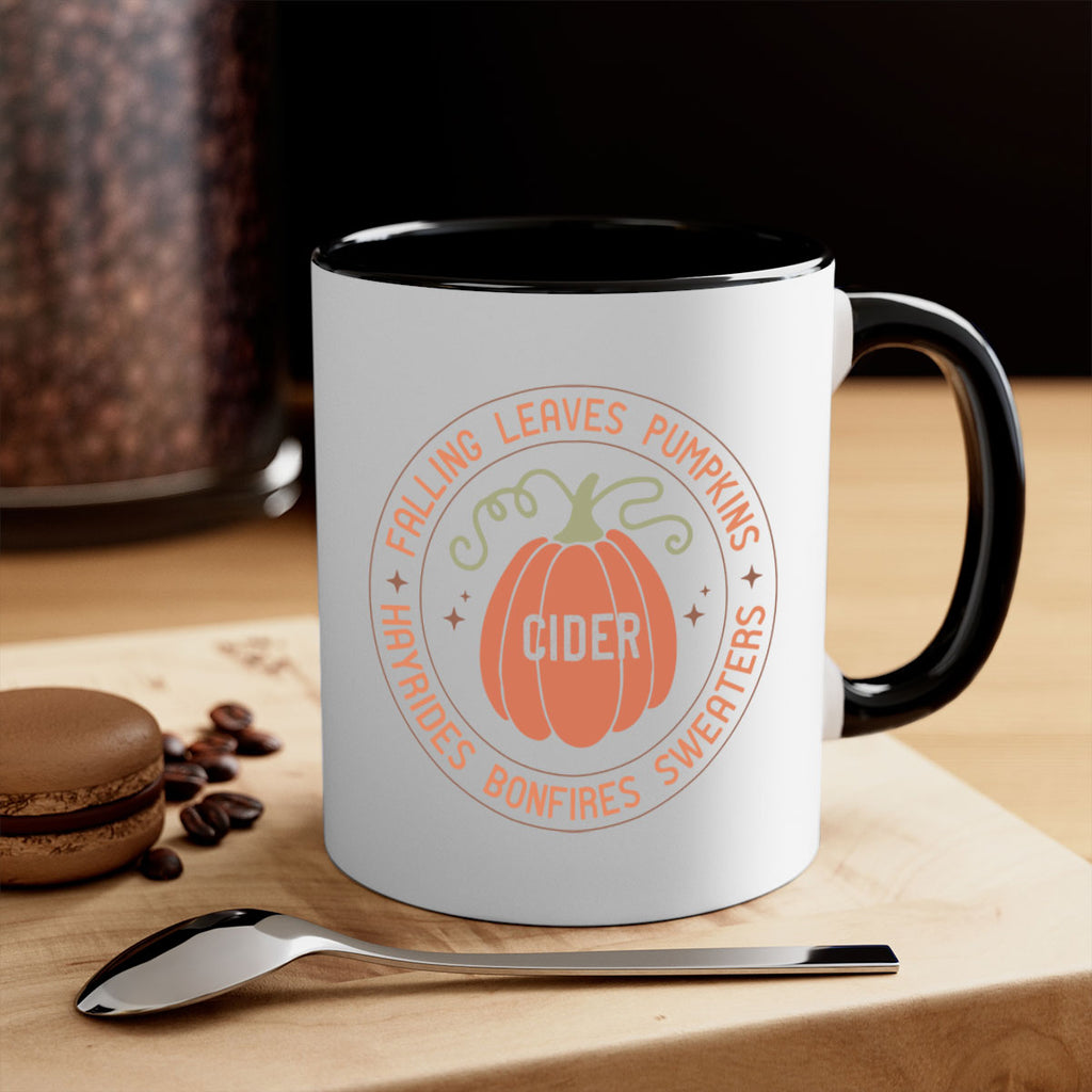 Falling Leaves Pumpkins Cider Hayrides Bonfires Sweaters 168#- fall-Mug / Coffee Cup