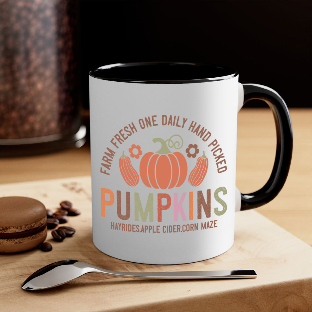 Farm Fresh One Daily Hand Picked Pumpkins Hayrides Apple Cider Corn Maze 172#- fall-Mug / Coffee Cup