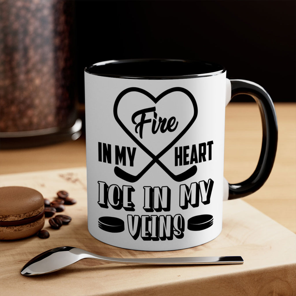 Fire in my heart Ice in my veins 1254#- hockey-Mug / Coffee Cup