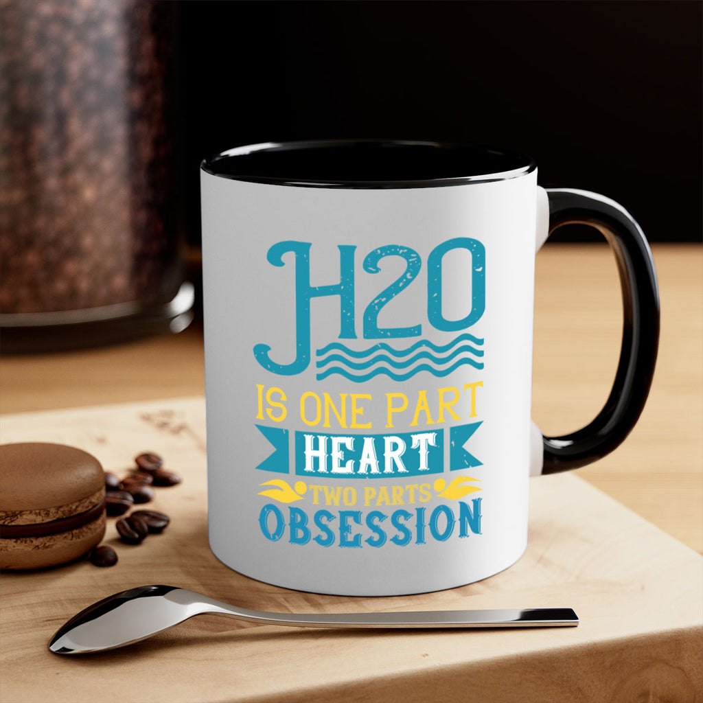 H is one part heart two parts obsession 1199#- swimming-Mug / Coffee Cup