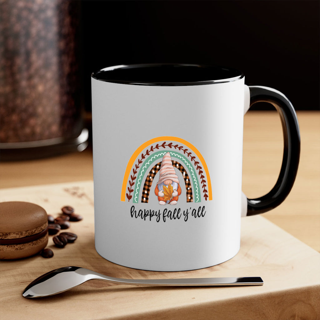 HappyFallYallGnomeRainbow 255#- fall-Mug / Coffee Cup