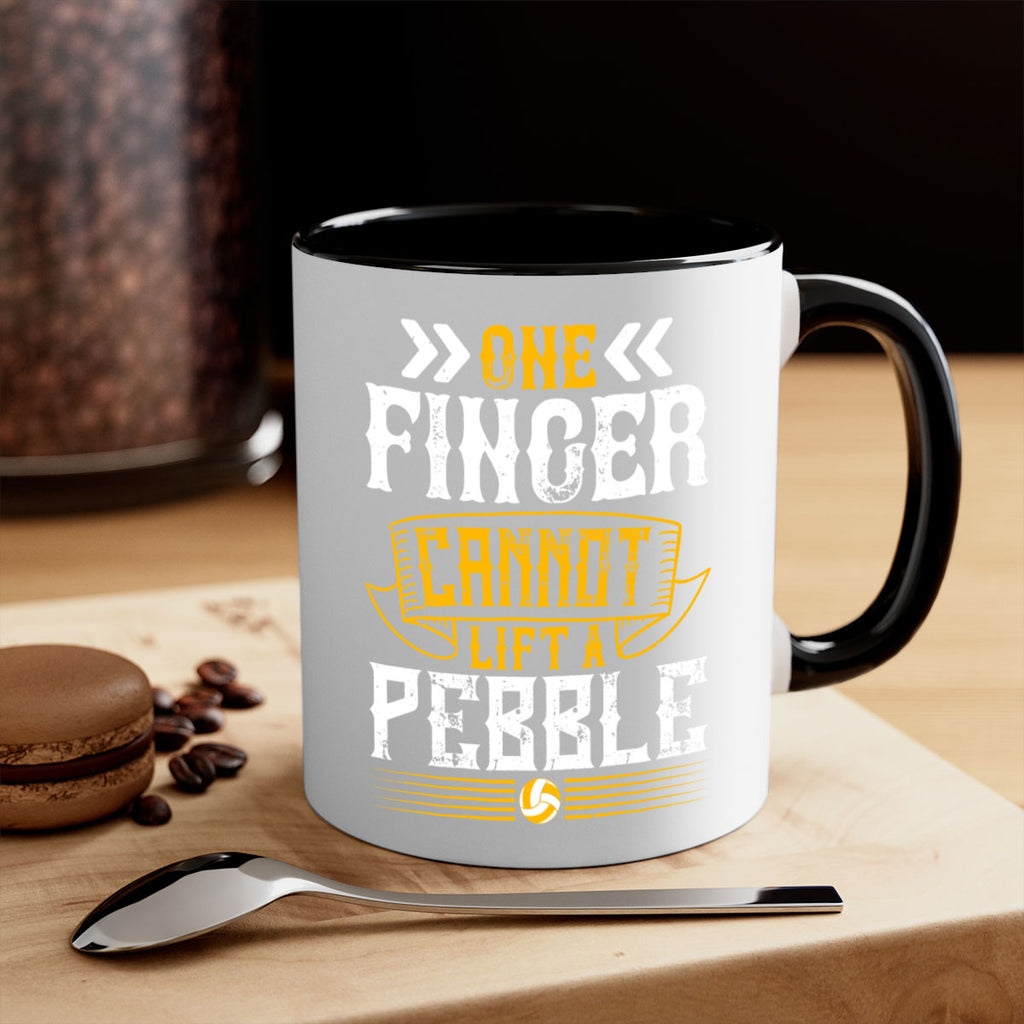 One finger cannot lift a pebble Style 611#- volleyball-Mug / Coffee Cup
