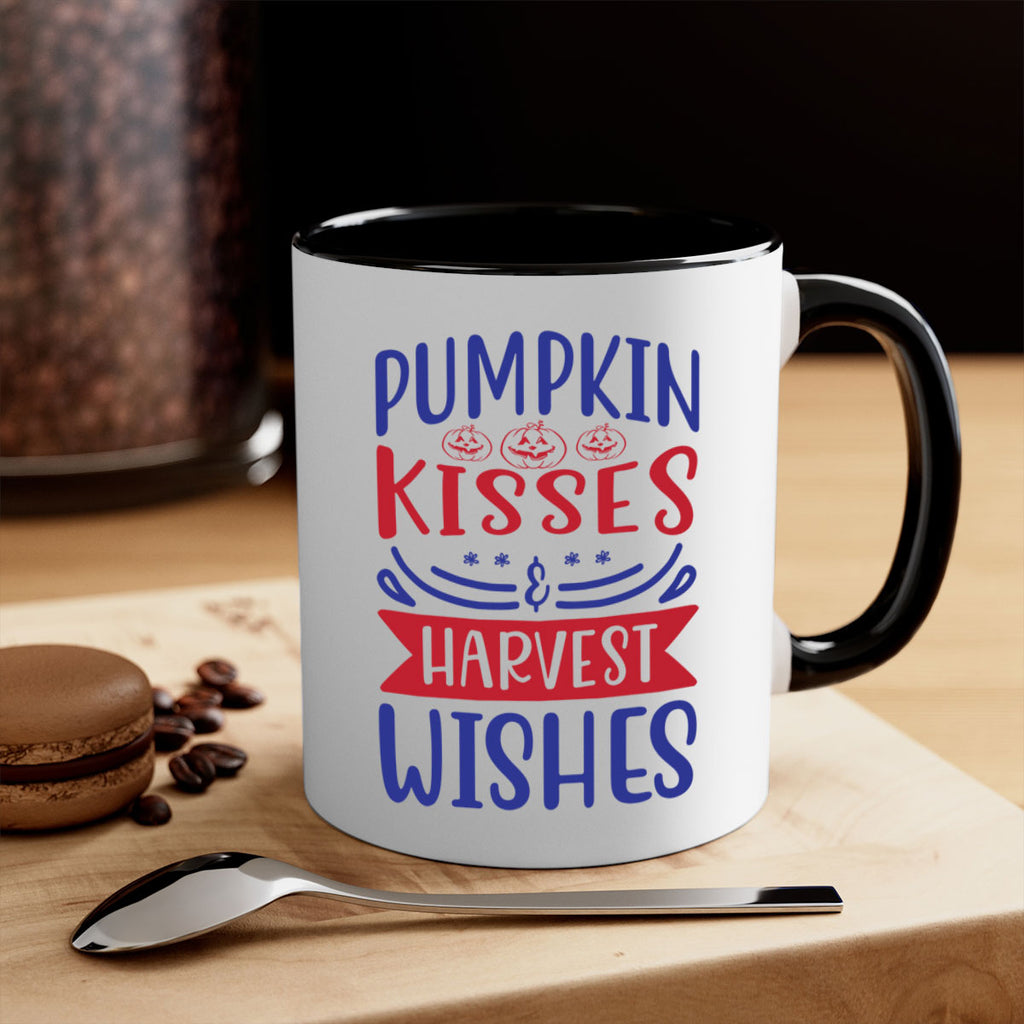Pumpkin Kisses Harvest Wishes 522#- fall-Mug / Coffee Cup