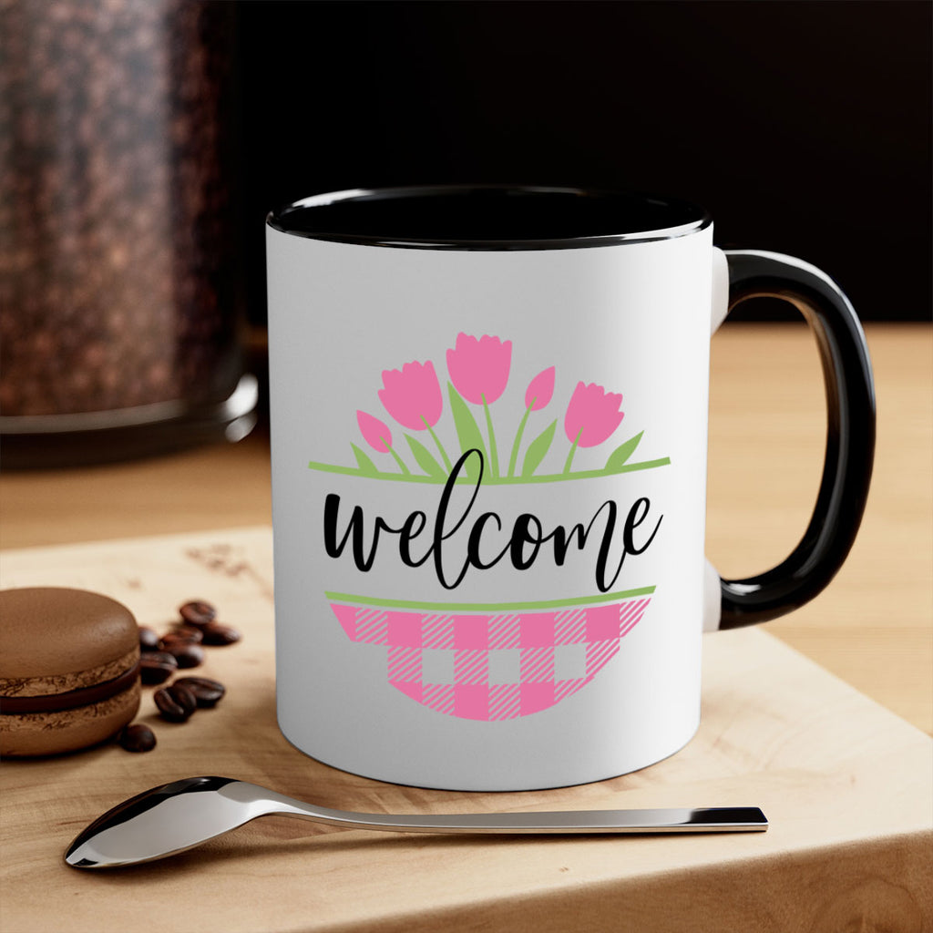 Welcome pink plaid575#- spring-Mug / Coffee Cup