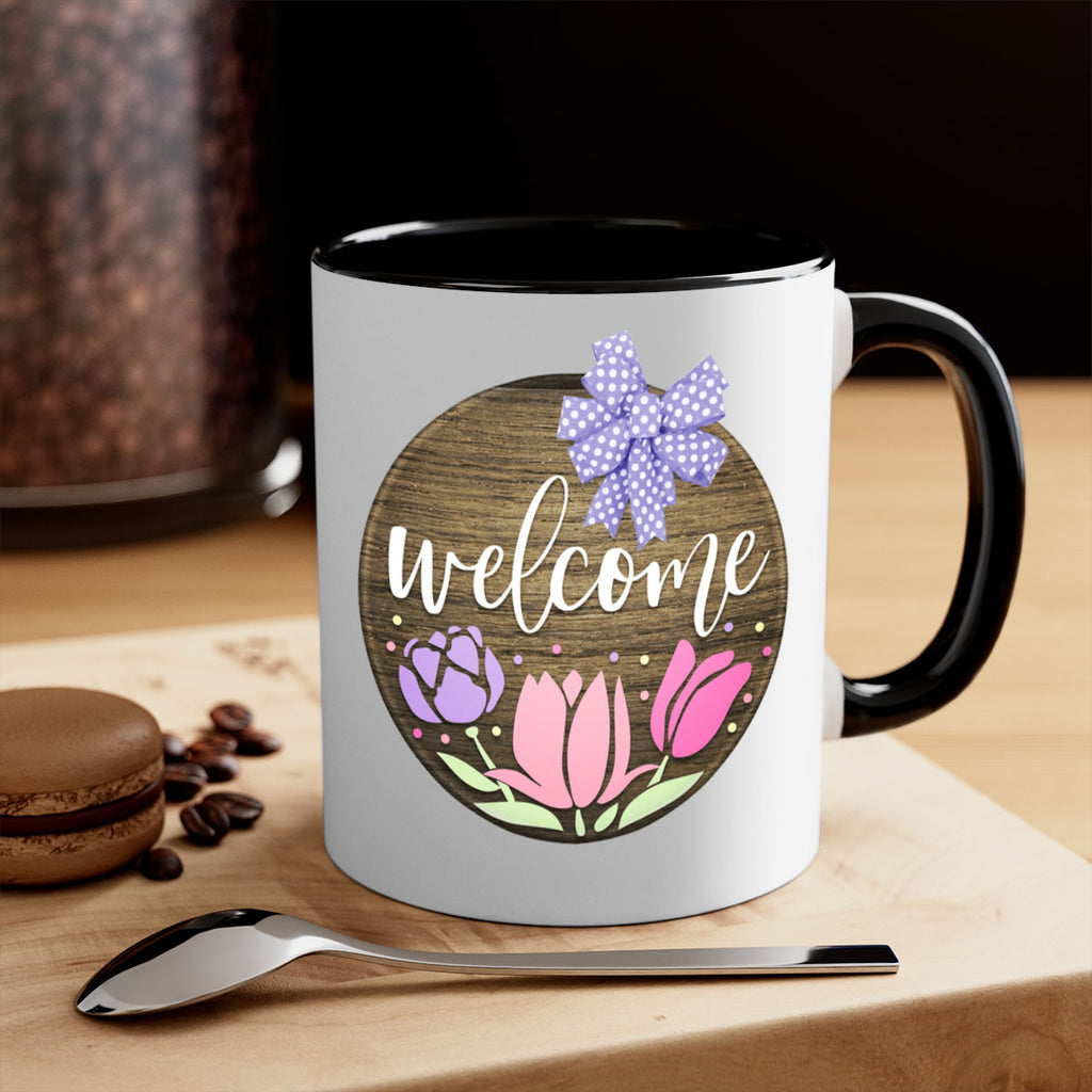 Welcome three flowers Mockup586#- spring-Mug / Coffee Cup