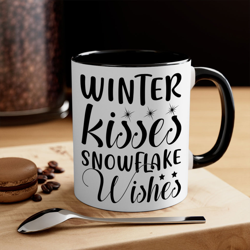 Winter Kisses Snowflake Wishes 561#- winter-Mug / Coffee Cup