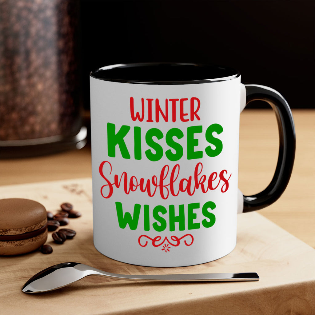 Winter Kisses Snowflakes Wishes 523#- winter-Mug / Coffee Cup