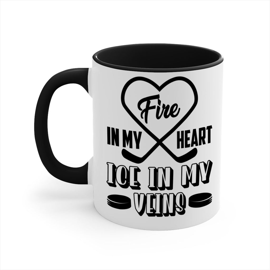 Fire in my heart Ice in my veins 1254#- hockey-Mug / Coffee Cup