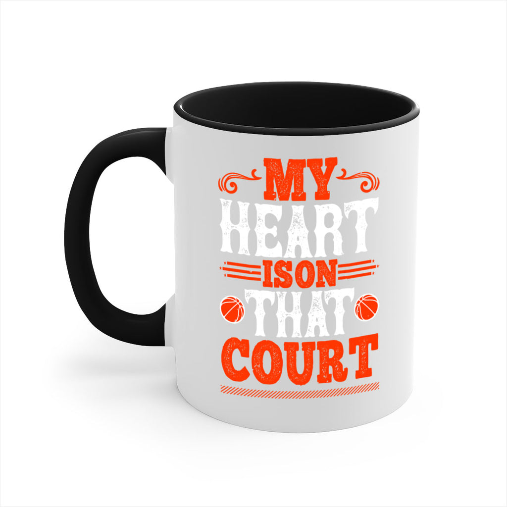 My heart is on that court 644#- basketball-Mug / Coffee Cup