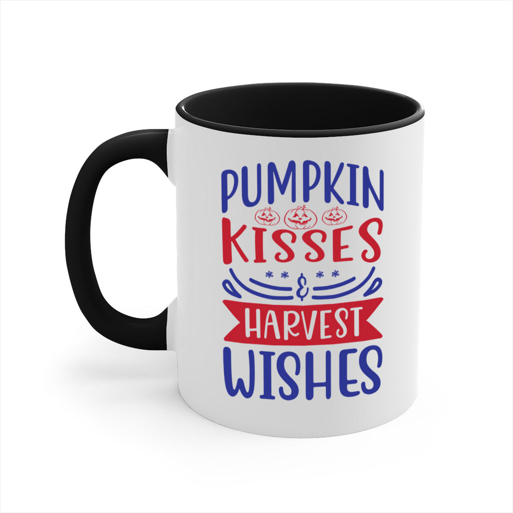 Pumpkin Kisses Harvest Wishes 522#- fall-Mug / Coffee Cup