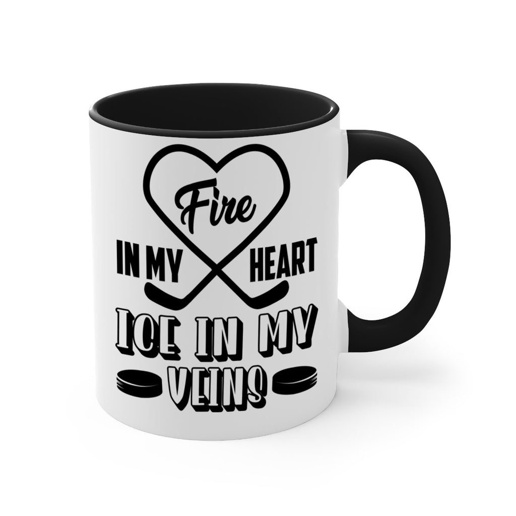 Fire in my heart Ice in my veins 1254#- hockey-Mug / Coffee Cup