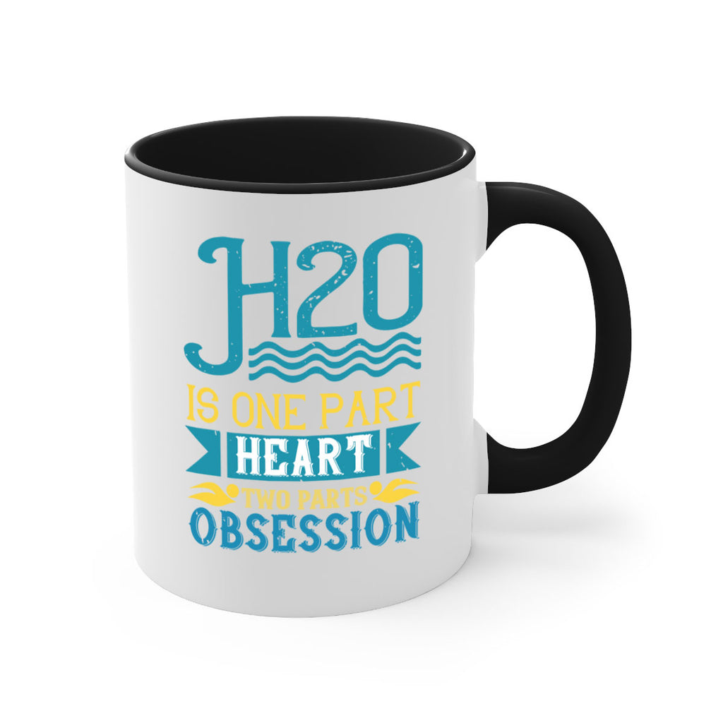 H is one part heart two parts obsession 1199#- swimming-Mug / Coffee Cup