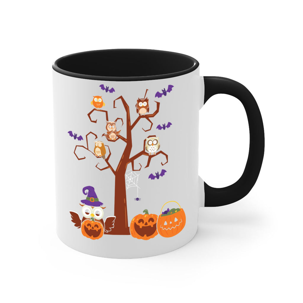 Owl With Pumpkin Halloween Tree A TurtleRabbit 16#- owl-Mug / Coffee Cup