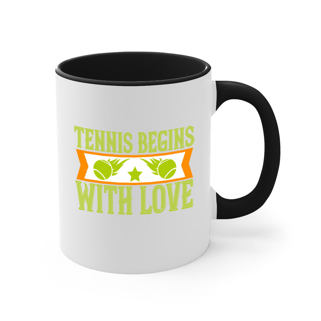 Tennis begins with love 361#- tennis-Mug / Coffee Cup