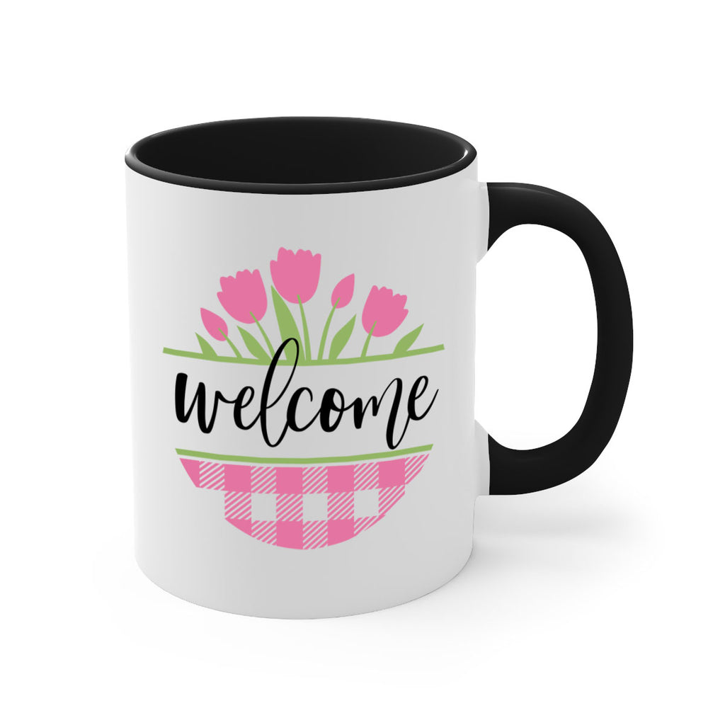 Welcome pink plaid575#- spring-Mug / Coffee Cup