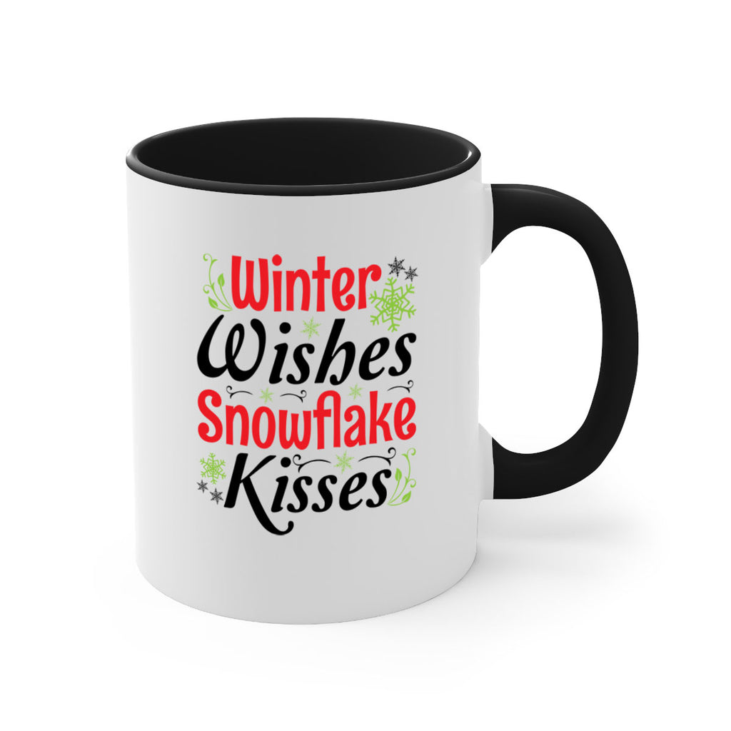 Winter Wishes Snowflake Kisses 568#- winter-Mug / Coffee Cup