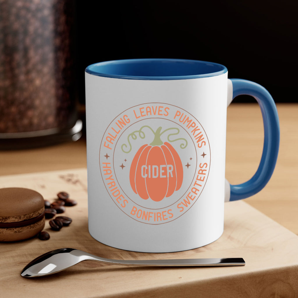 Falling Leaves Pumpkins Cider Hayrides Bonfires Sweaters 168#- fall-Mug / Coffee Cup