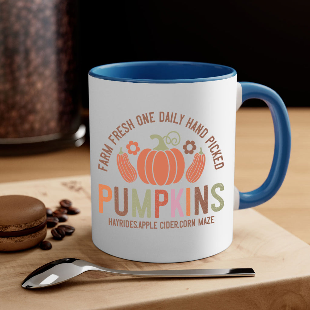 Farm Fresh One Daily Hand Picked Pumpkins Hayrides Apple Cider Corn Maze 172#- fall-Mug / Coffee Cup