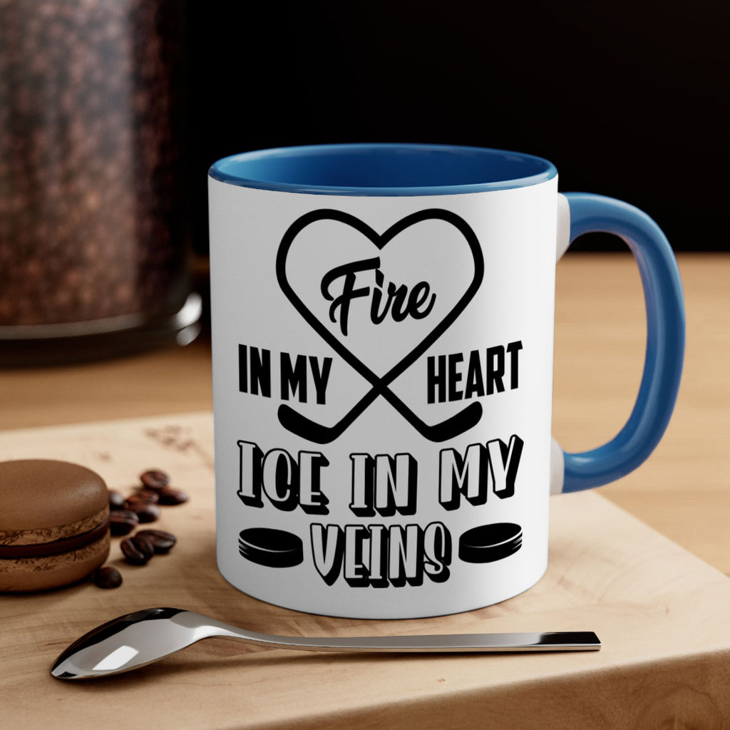 Fire in my heart Ice in my veins 1254#- hockey-Mug / Coffee Cup