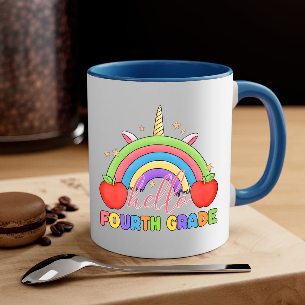 Hello 4th Grade Unicorn Rainbow 14#- 4th grade-Mug / Coffee Cup