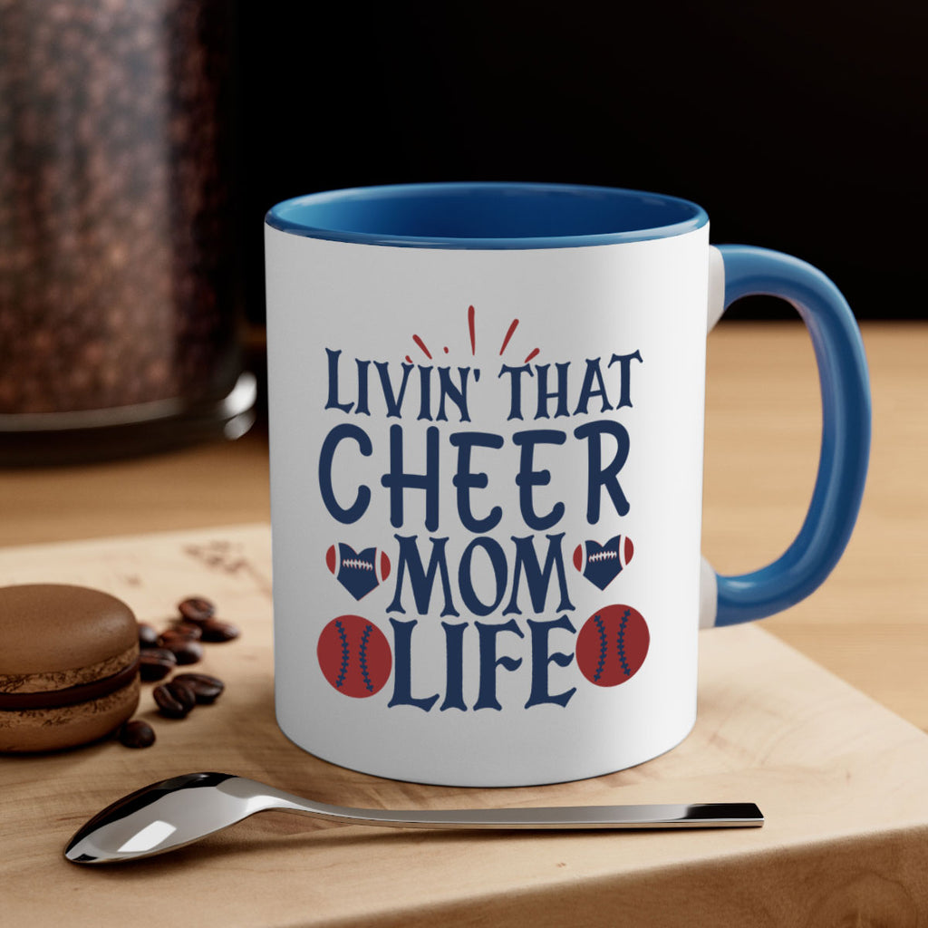 Livin that cheer mom life 1535#- football-Mug / Coffee Cup