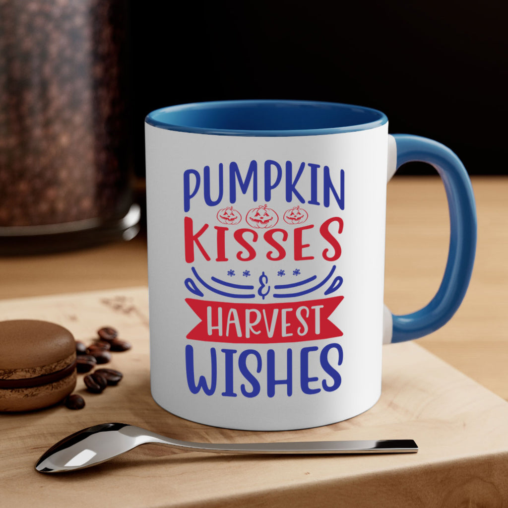 Pumpkin Kisses Harvest Wishes 522#- fall-Mug / Coffee Cup