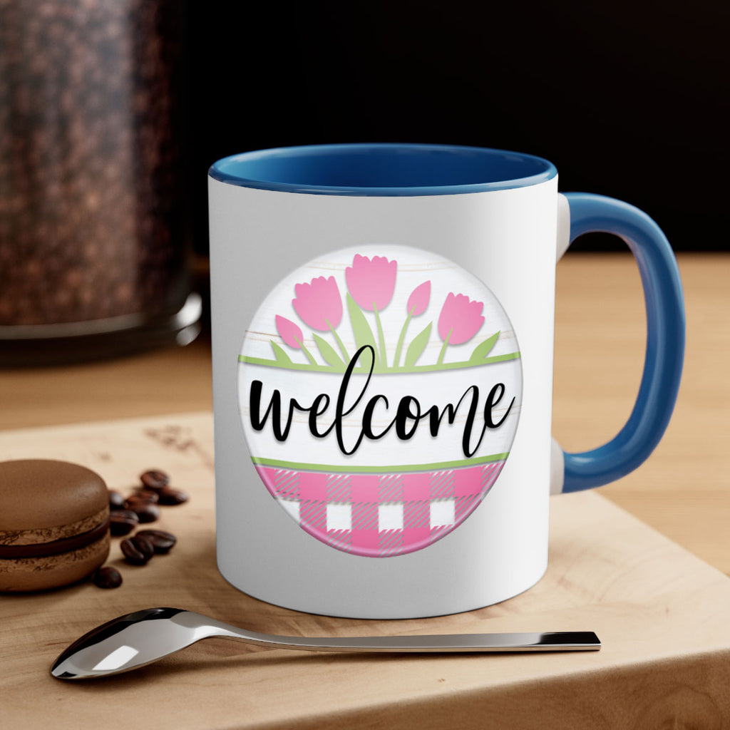 Welcome pink plaid Mockup574#- spring-Mug / Coffee Cup