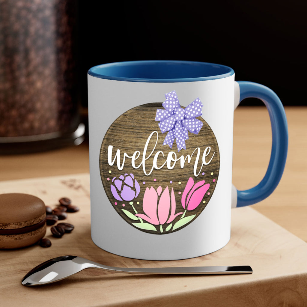 Welcome three flowers Mockup586#- spring-Mug / Coffee Cup