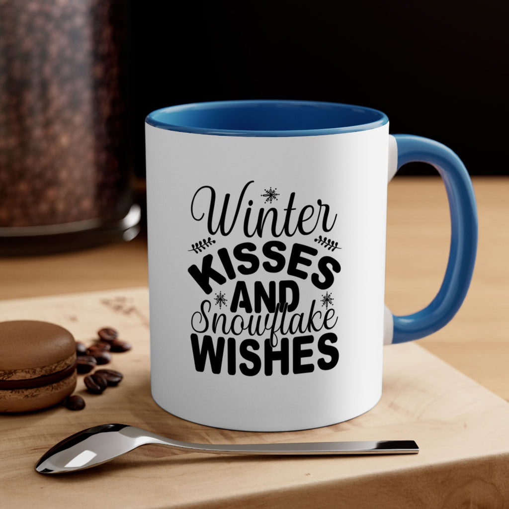 Winter Kisses and Snowflake Wishes 514#- winter-Mug / Coffee Cup