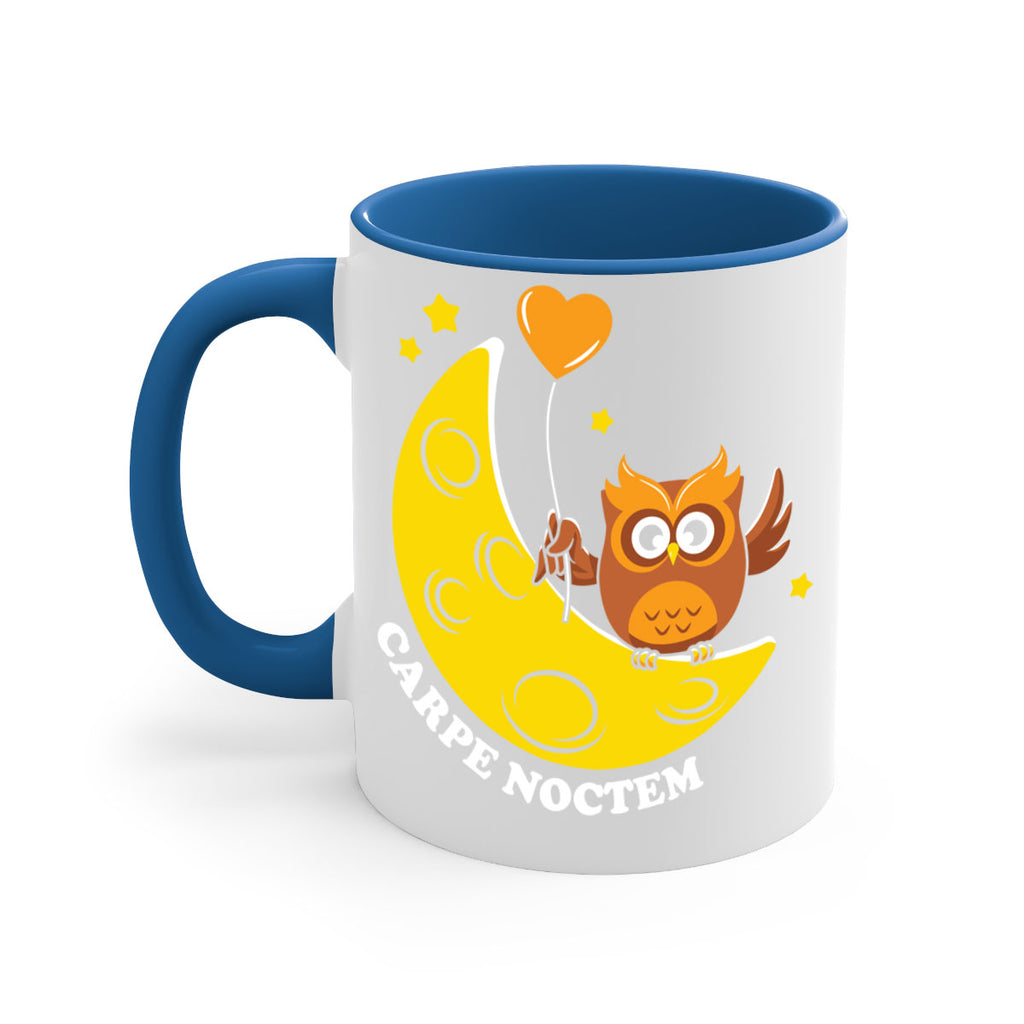 Carpe Noctem Moon Stars Owl A TurtleRabbit 1#- owl-Mug / Coffee Cup
