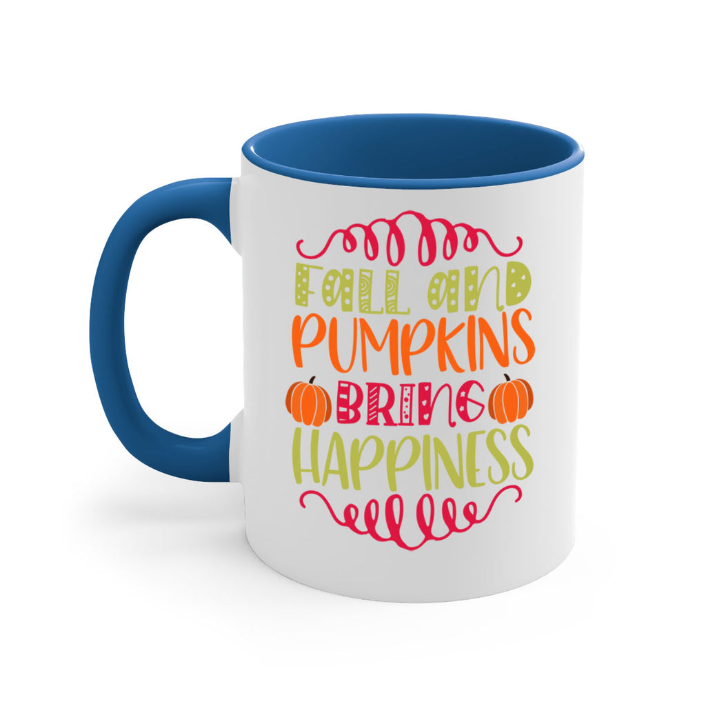 Fall and Pumpkins bring Happiness 86#- fall-Mug / Coffee Cup