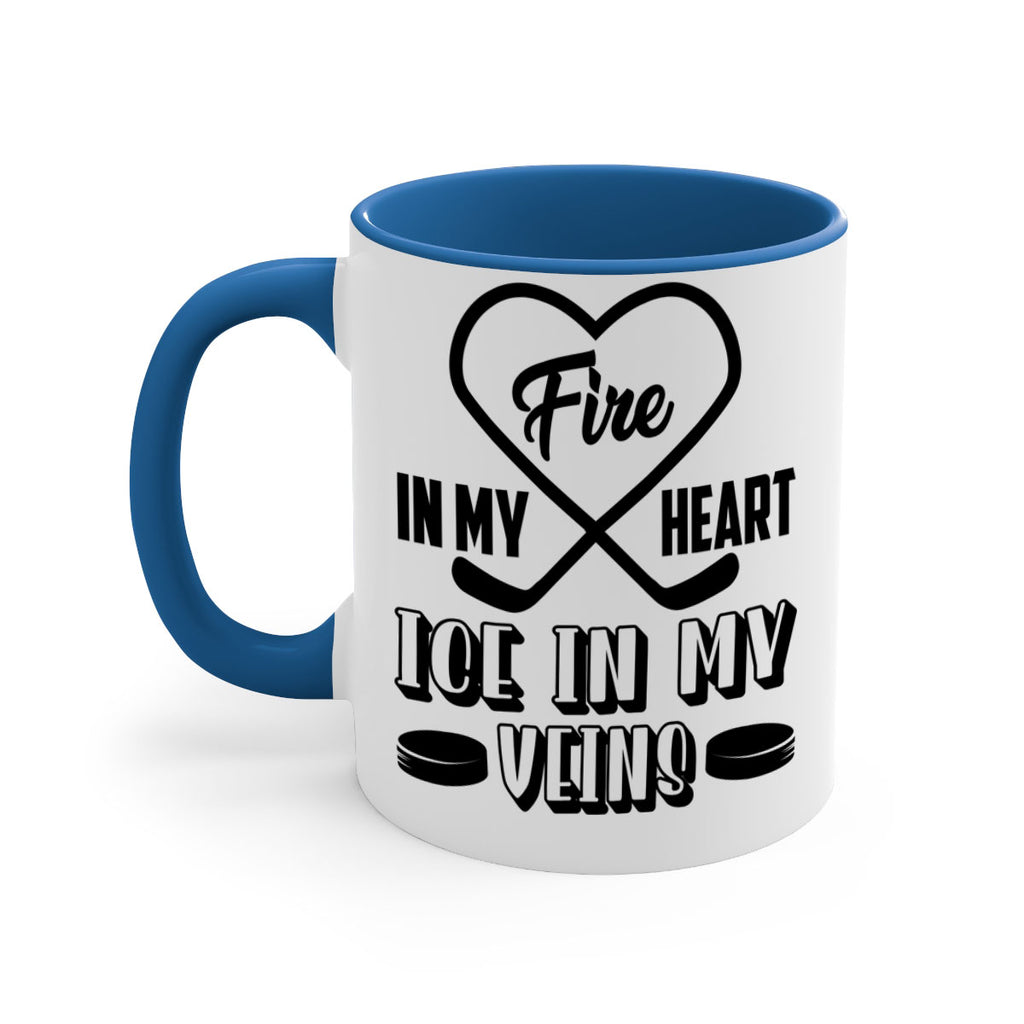 Fire in my heart Ice in my veins 1254#- hockey-Mug / Coffee Cup