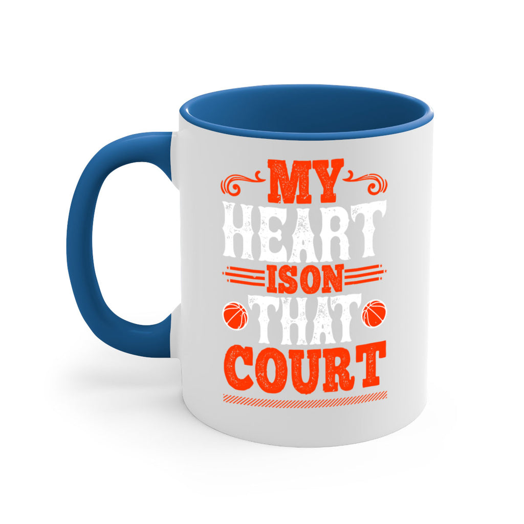 My heart is on that court 644#- basketball-Mug / Coffee Cup