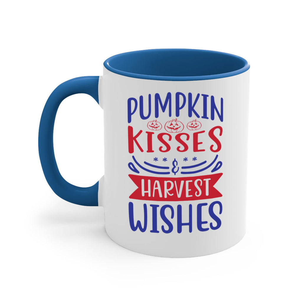 Pumpkin Kisses Harvest Wishes 522#- fall-Mug / Coffee Cup