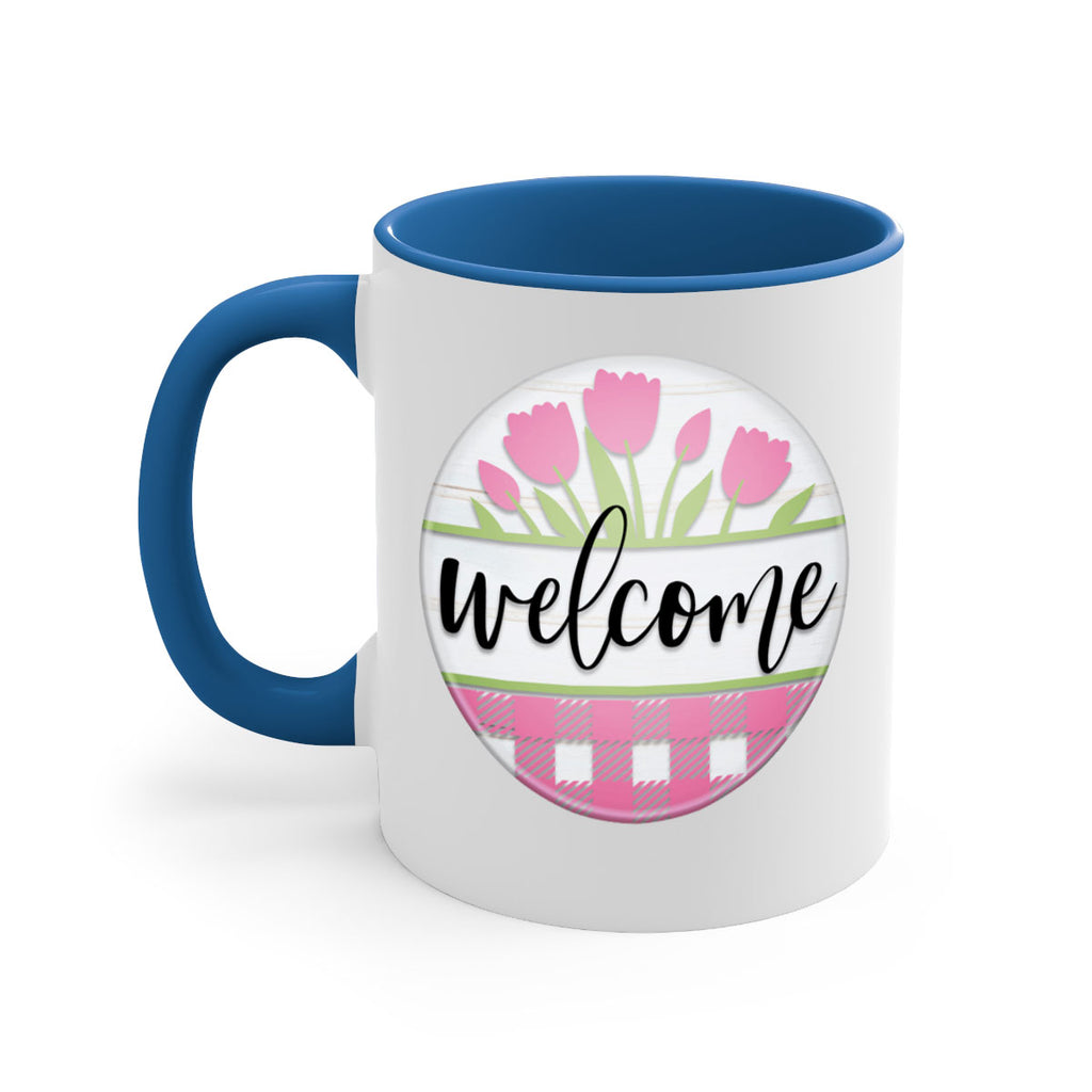 Welcome pink plaid Mockup574#- spring-Mug / Coffee Cup