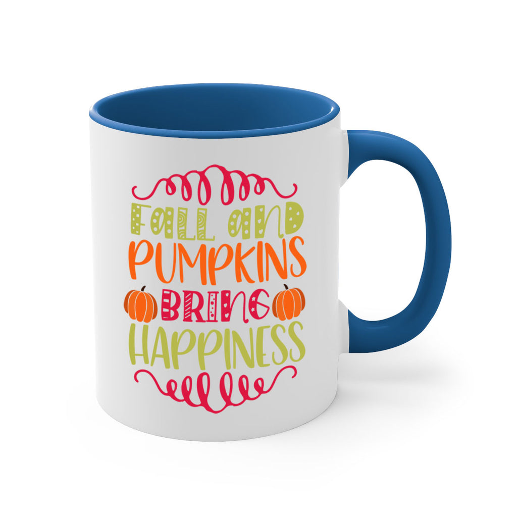 Fall and Pumpkins bring Happiness 86#- fall-Mug / Coffee Cup
