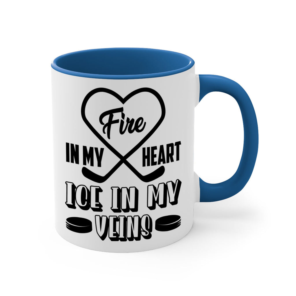 Fire in my heart Ice in my veins 1254#- hockey-Mug / Coffee Cup