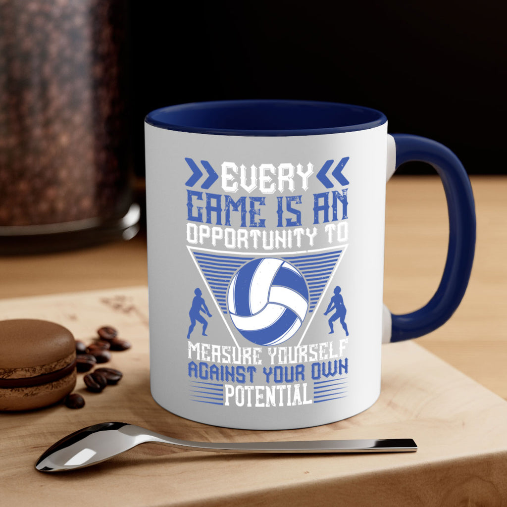 Every game is an opportunity to measure yourself against your own potential Style 1261#- volleyball-Mug / Coffee Cup
